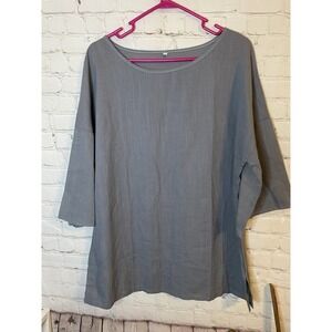 Women's‎ Asymmetrical Neutral Top Size 1XL Lagenlook